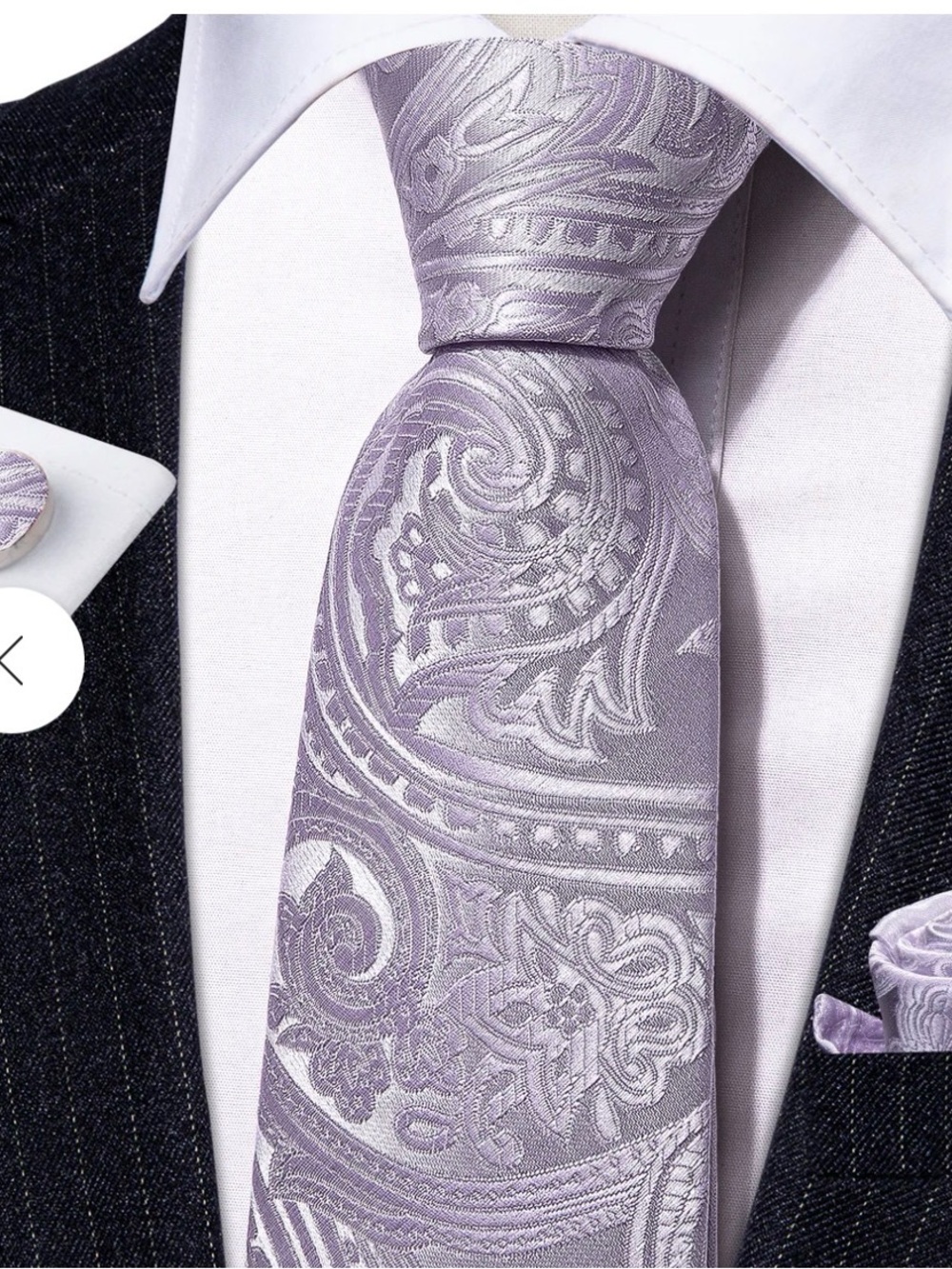 Barry. Wang Light Purple Paisley Silk Tie Barry.Wang Lilac Paisley Skinny Tiei